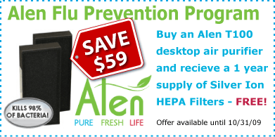 Free 1 Year supply of Alen Silver Ion Filters
