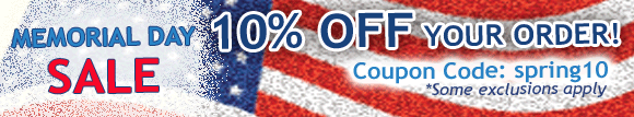 Shop Now and Take 10% Off Through Memorial Day!