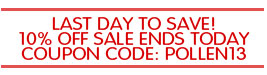 Spring Allergy Sale! 10% off your order during April 2013
