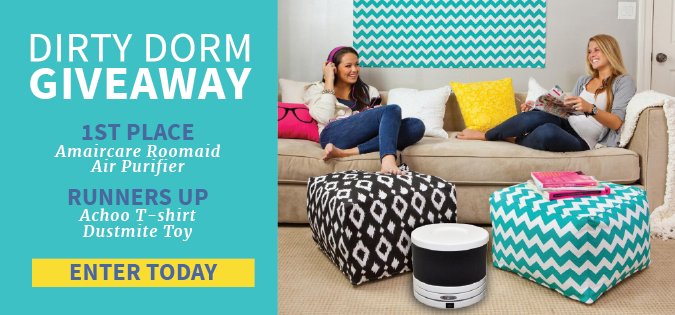 Dirty Dorm Giveaway - Free Amaircare Roomaid HEPA Air Purifier!