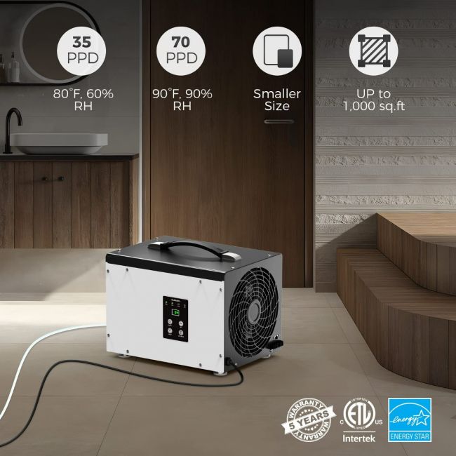 AlorAir Sentinel HD35P Energy Star 70 Pint Dehumidifier with Pump