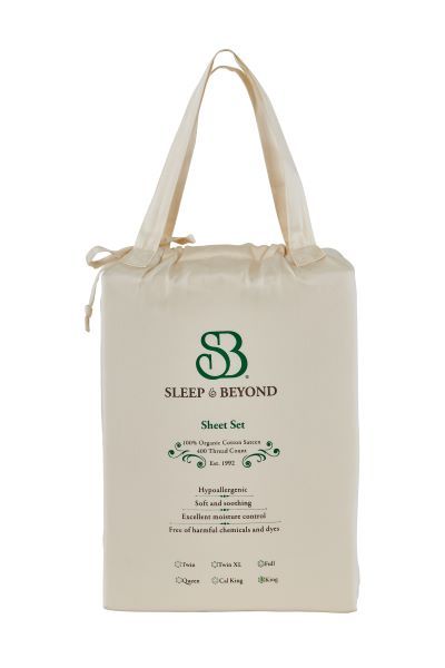 Sleep & Beyond Organic Cotton Sateen Sheet Set - Thumbnail 4