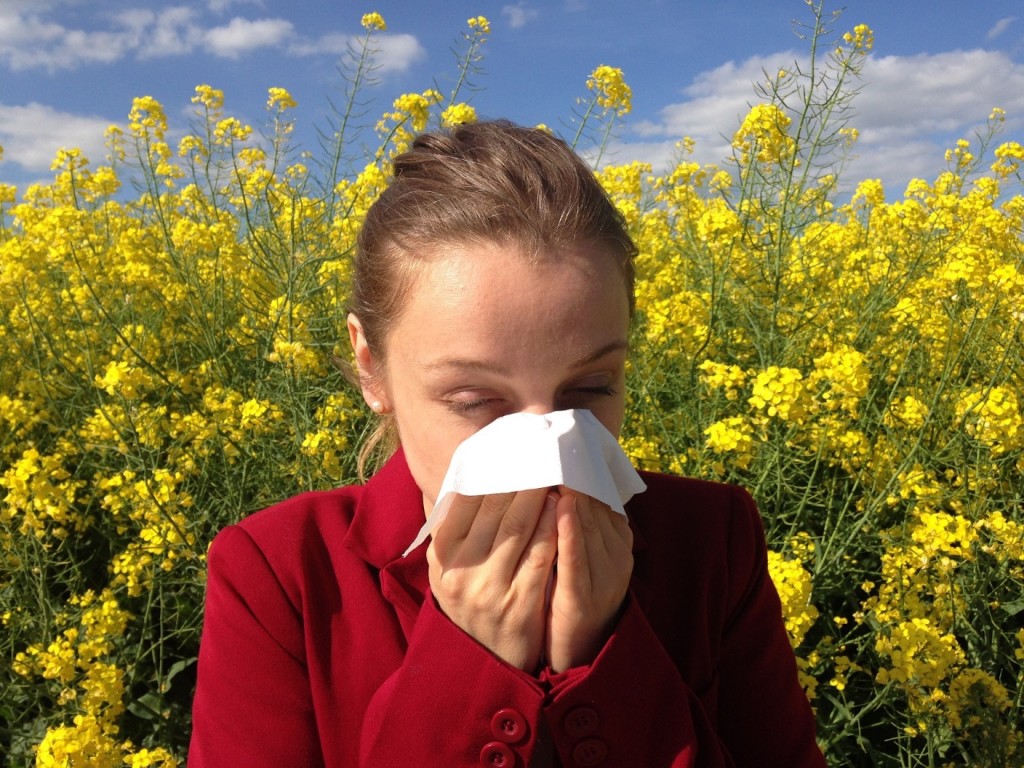 Woman with allergies